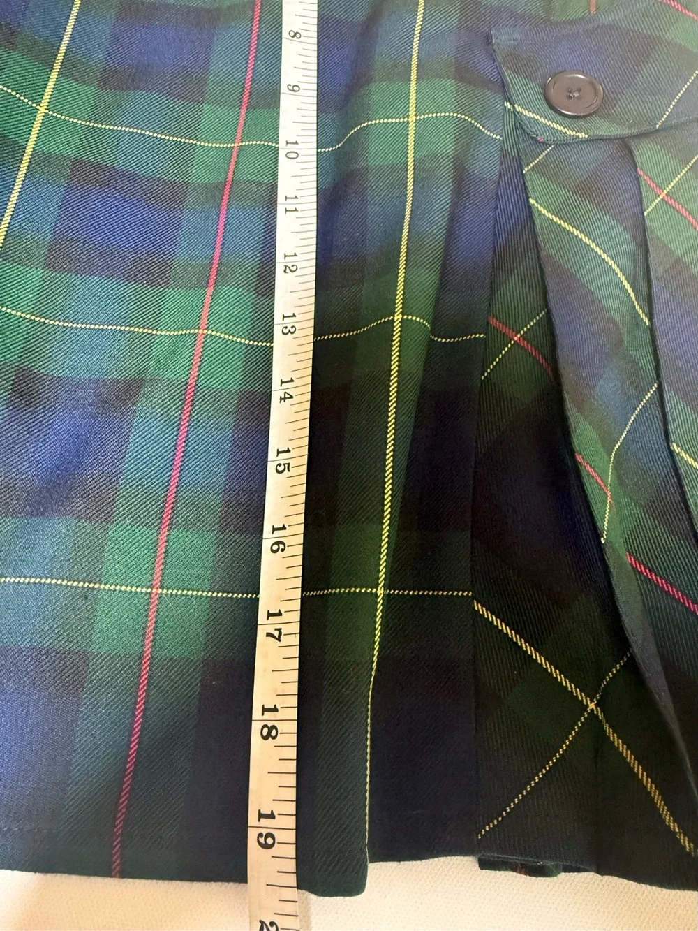 Lands’ End Plaid Skort‎ Size 16 | Green Blue Tartan Pleated Golf Tennis Preppy